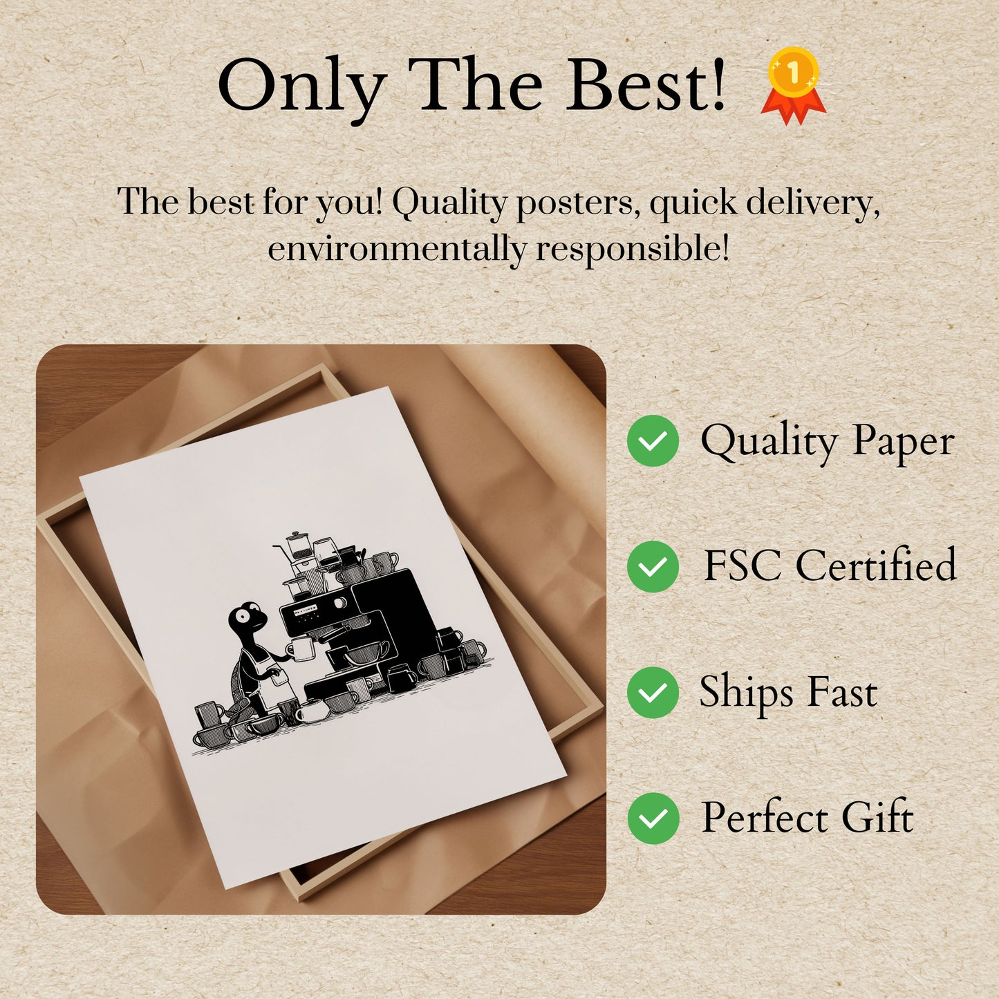 Coffee Barista Creature Poster