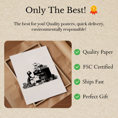 Coffee Barista Creature Poster