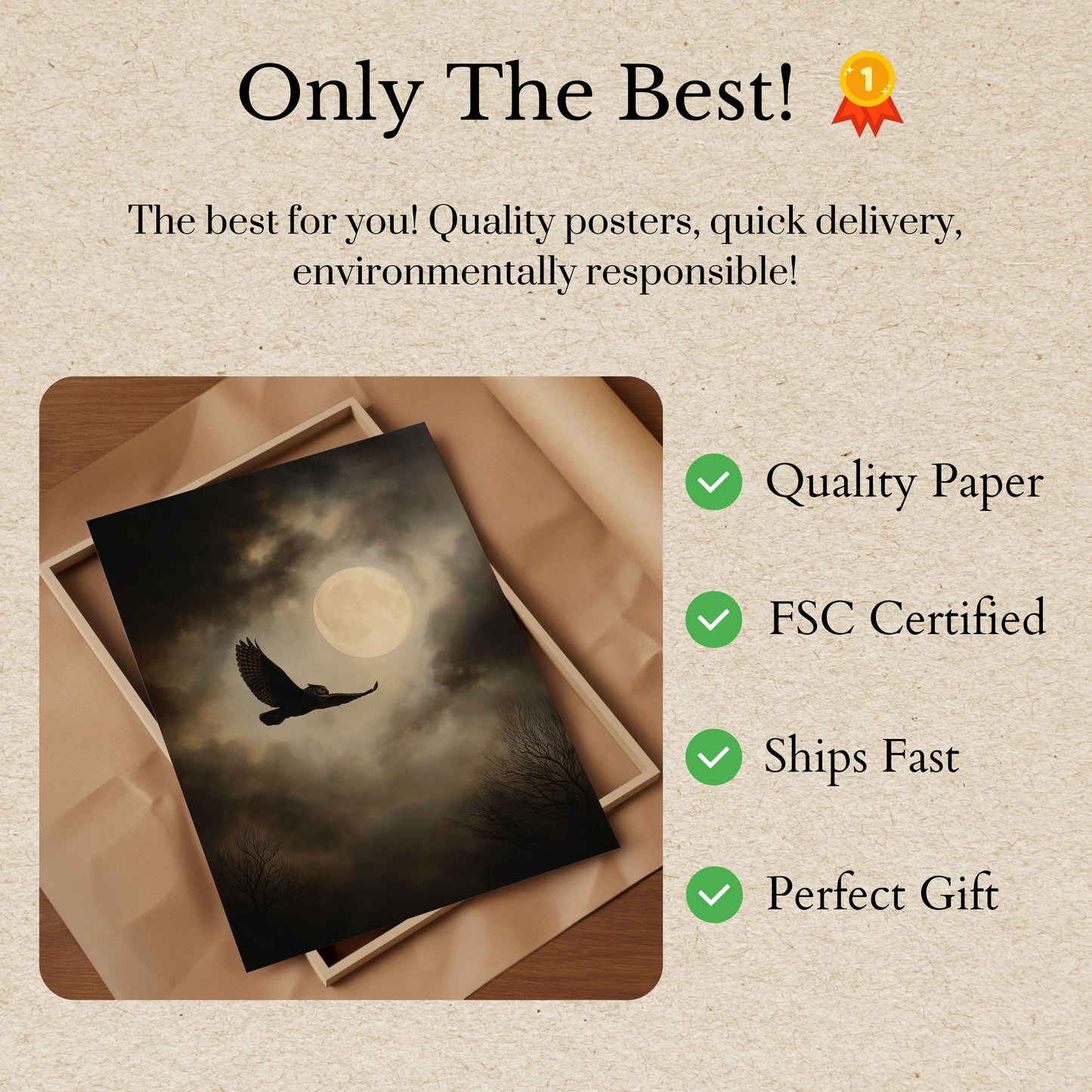 Night Owl Moon Flight Poster