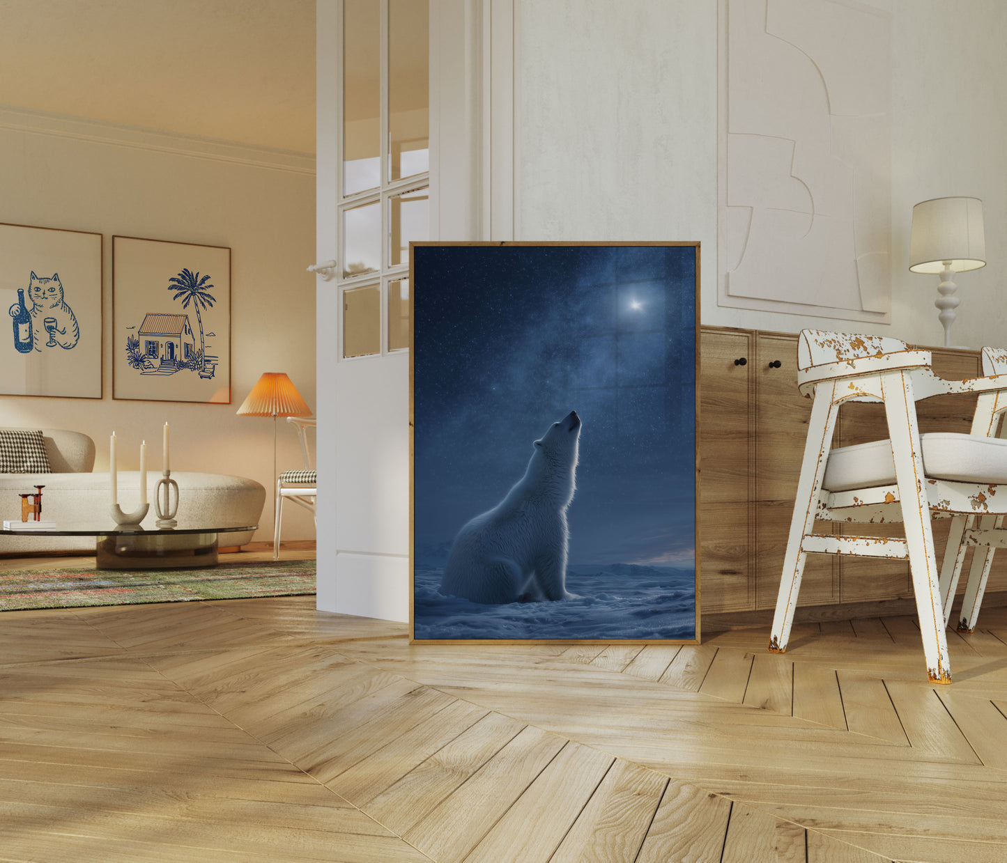 Arctic Moonlight Polar Bear Poster