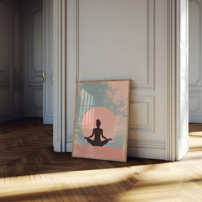 Zen Meditation Sunset Poster
