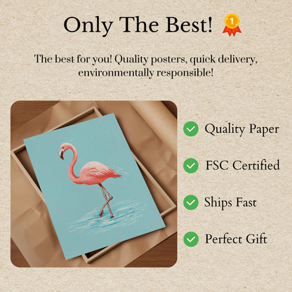 Elegant Flamingo Standing Poster