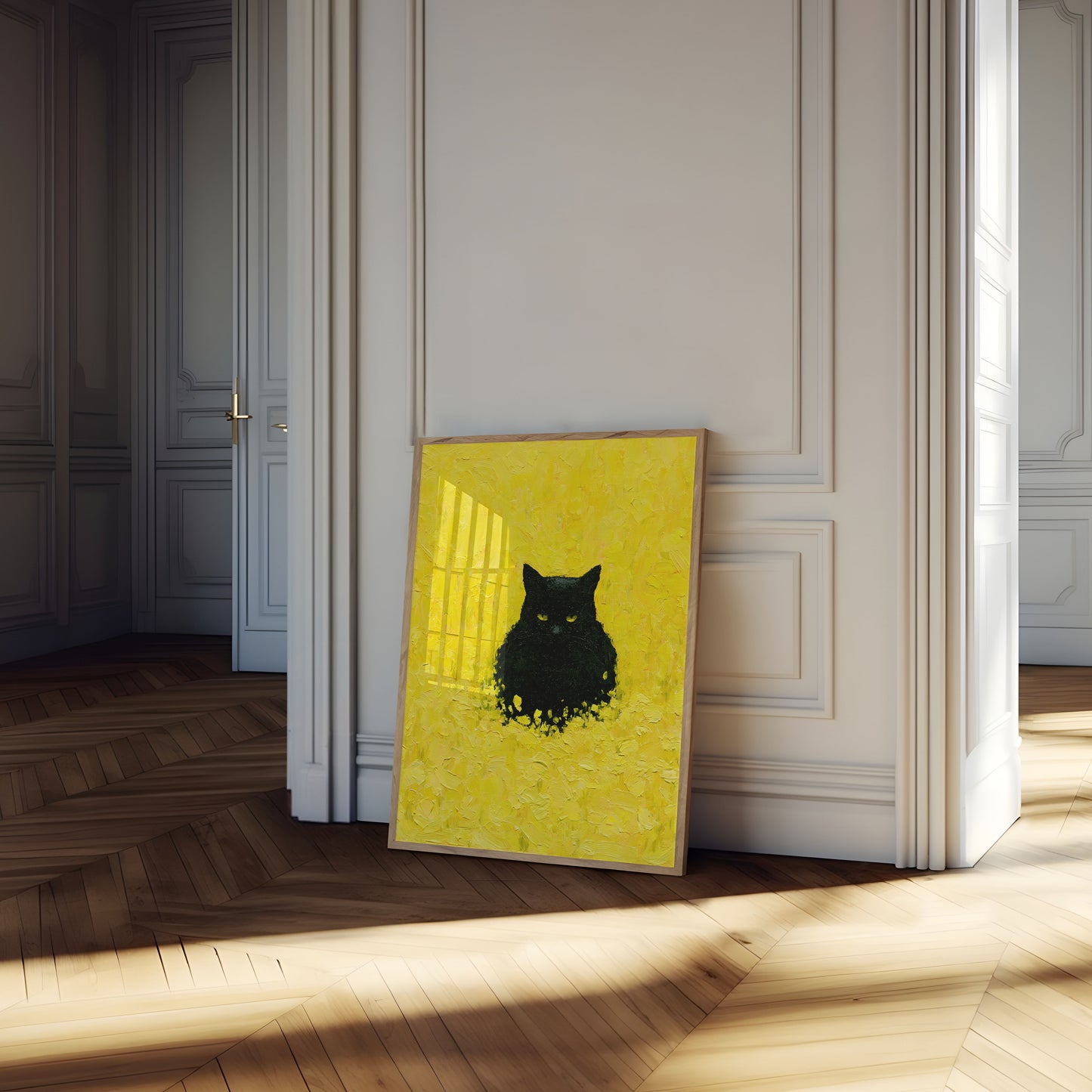 Póster Gato Negro Ojos Amarillos