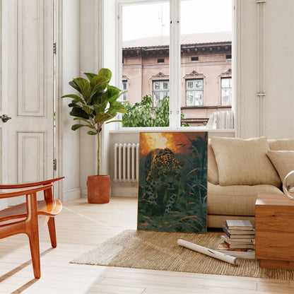 Poster: Leopard im Grasland