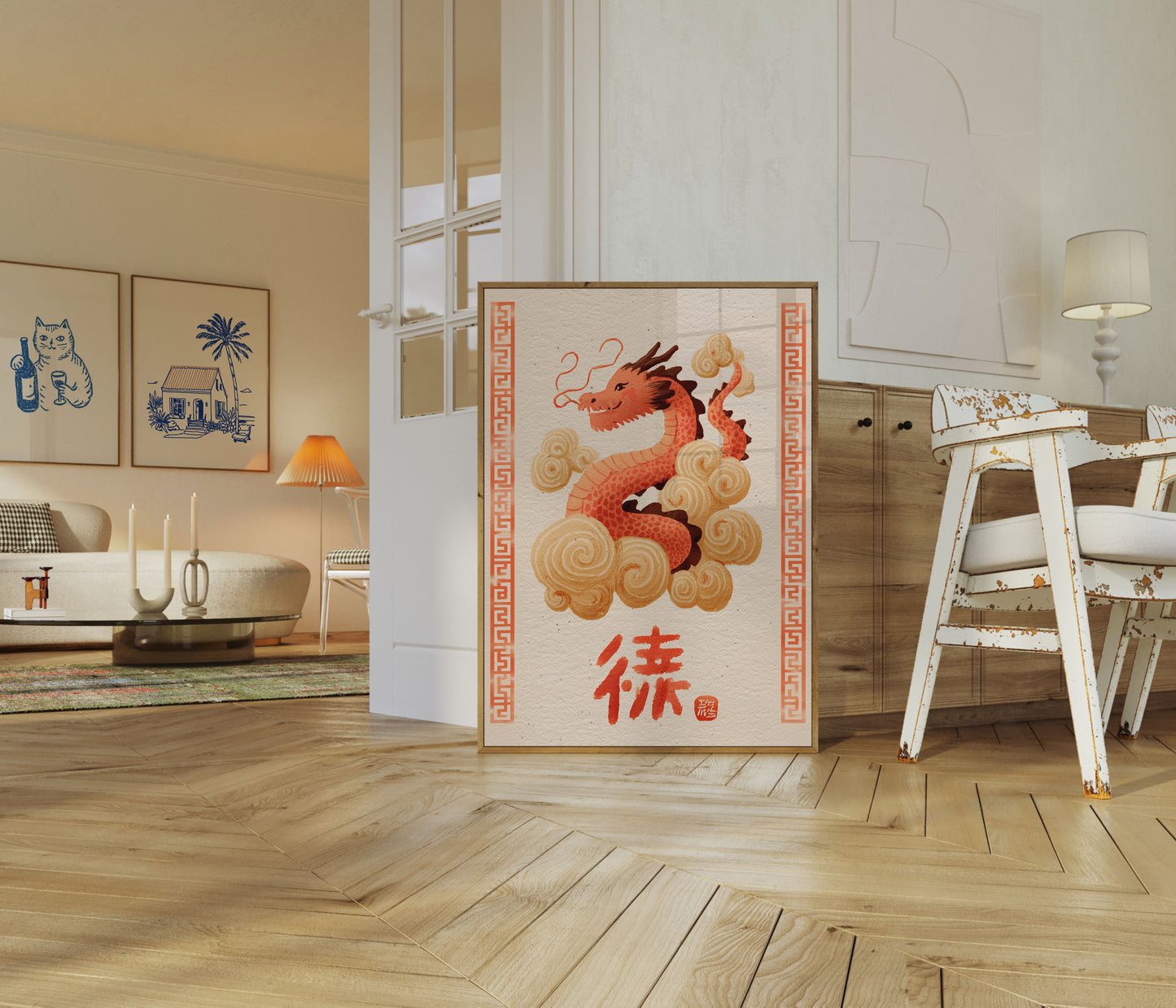 Celestial Dragon Cloud Poster