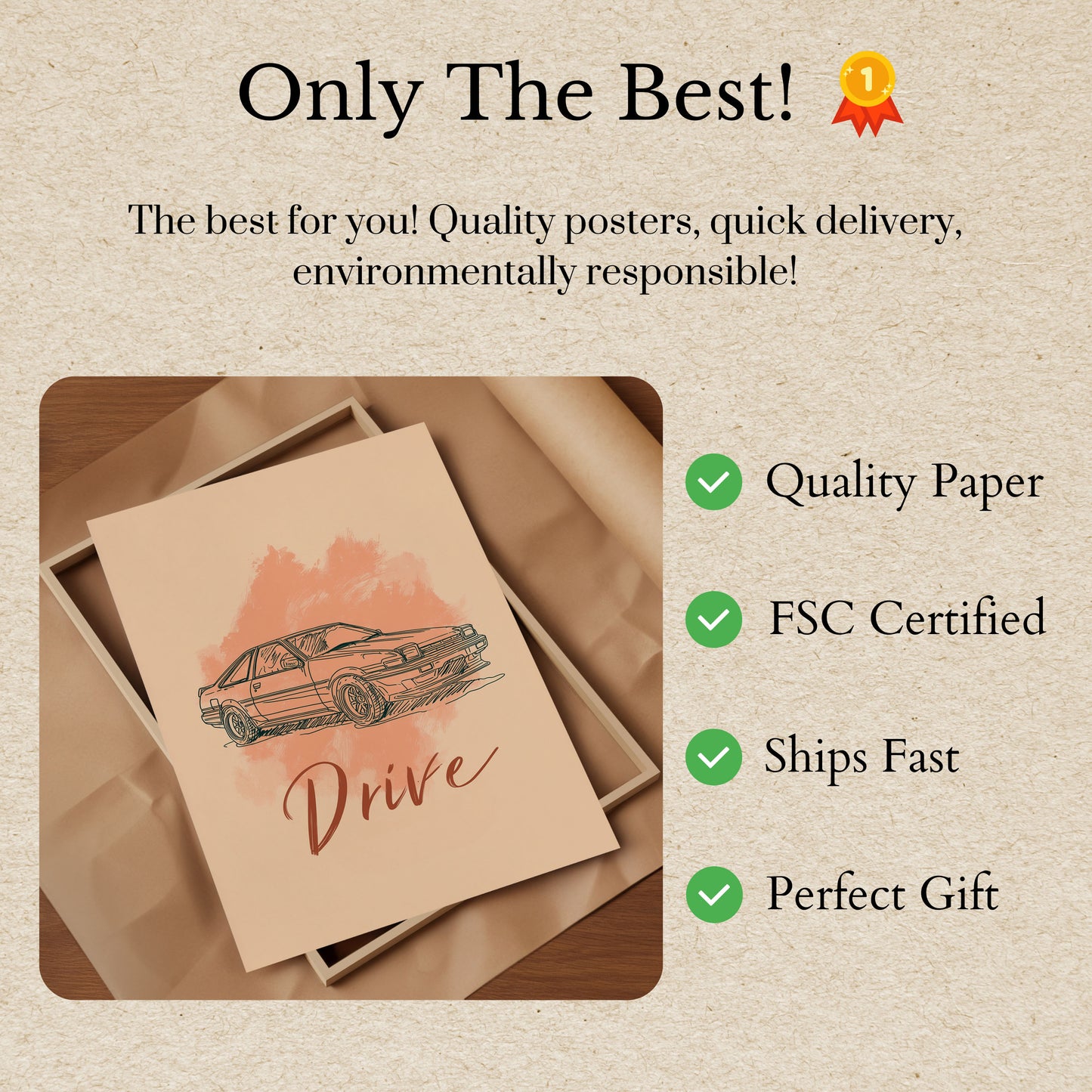 Vintage japonský sportovní vůz Plakát