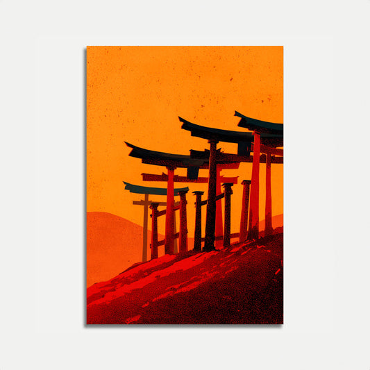 Sacred Torii Gates at Sunset Poster
