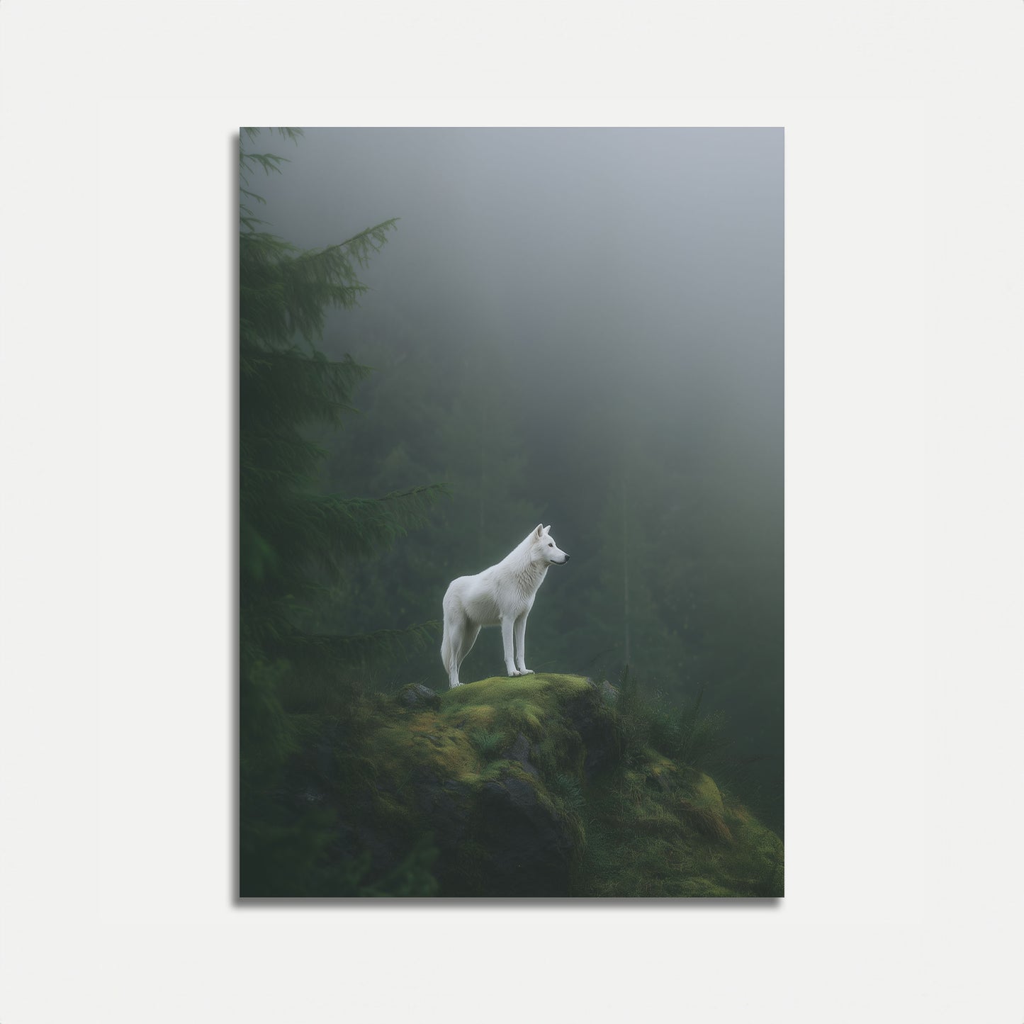Lone White Wolf Wilderness Poster