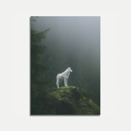 Lone White Wolf Wilderness Poster