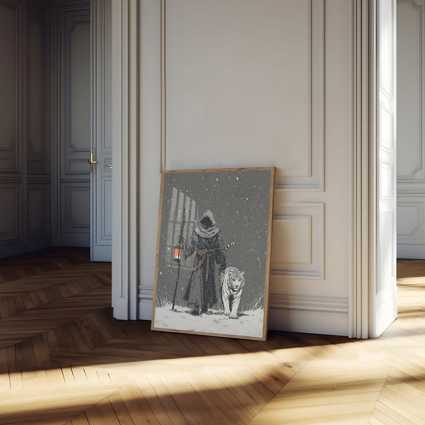 Winter Warrior with Tiger Poster