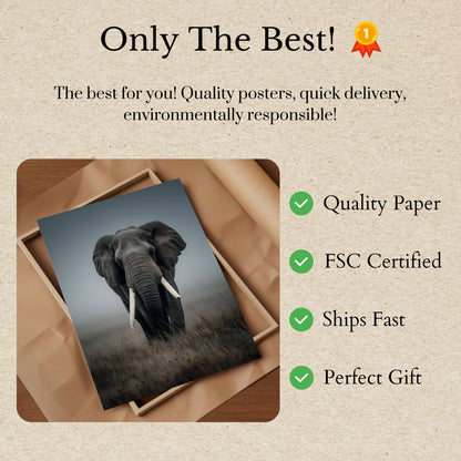 Majestic African Elephant Poster