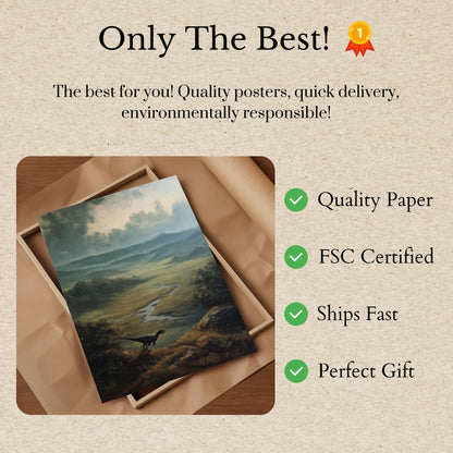 Ancient River Valley Dinosaur Poster