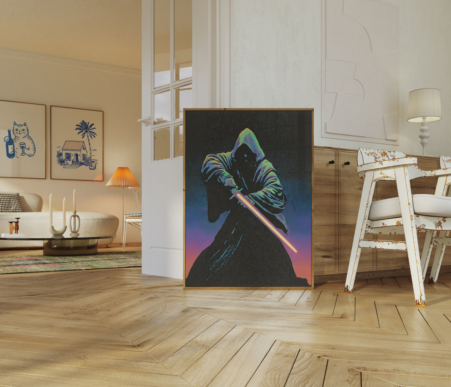 Pôster do Guerreiro Sith Neon