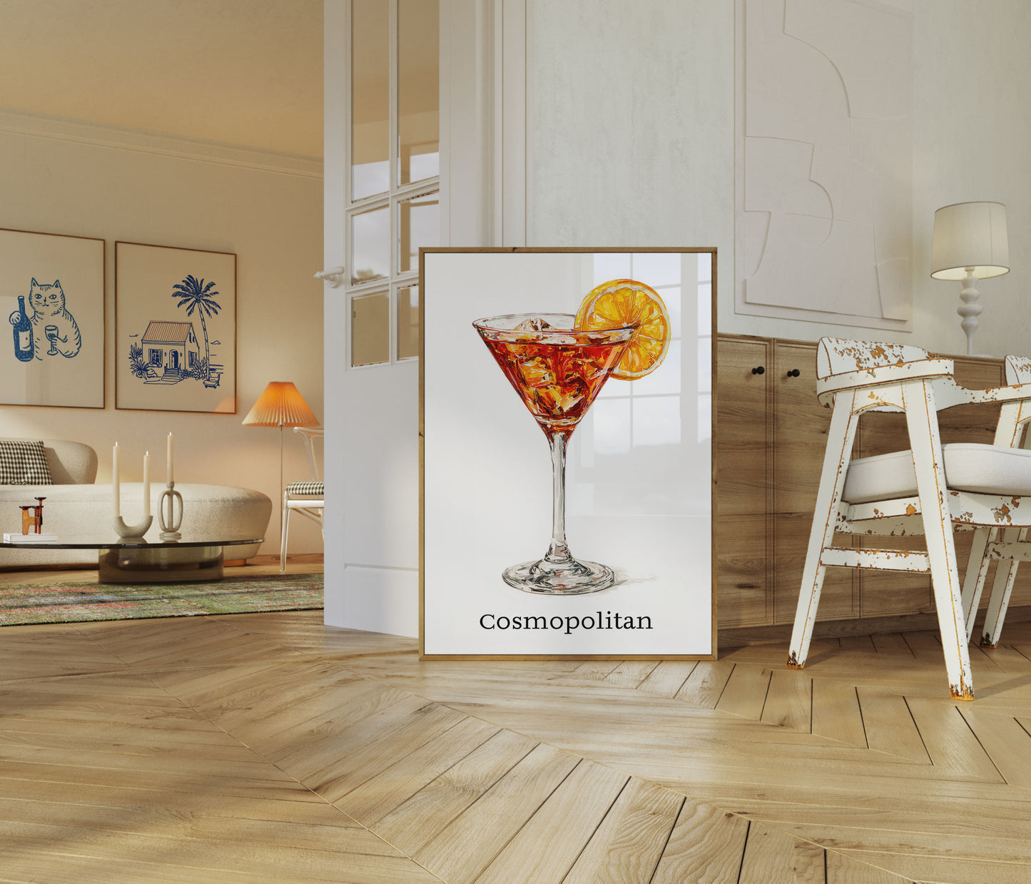 Vibrant Cosmopolitan Cocktail Poster