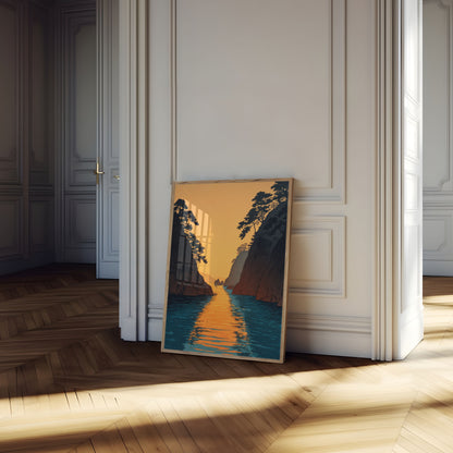Poster del Passaggio del Fiordo del Tramonto Dorato