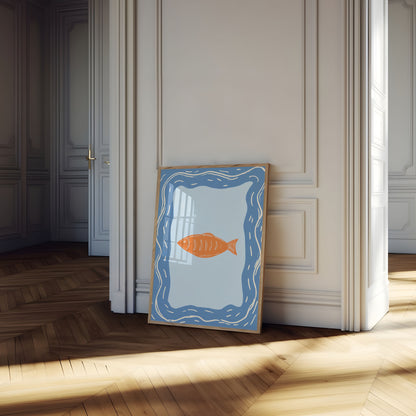Affiche de poissons oranges nageant