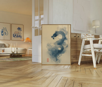 Affiche du dragon mystique oriental