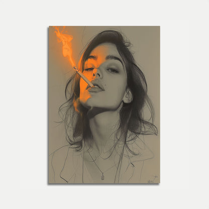 Smoking Fire Reflection Poster
