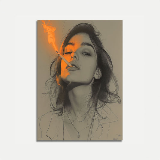 Smoking Fire Reflection Poster