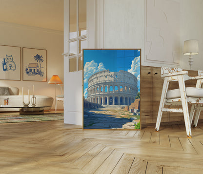 Ancient Colosseum Rome Architectural Poster
