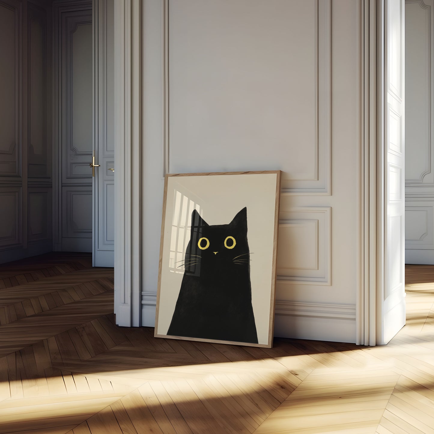 Curious Black Cat Poster