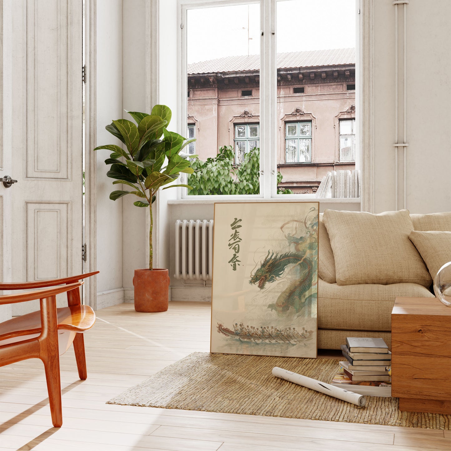 Póster de la majestuosa carrera de botes dragón