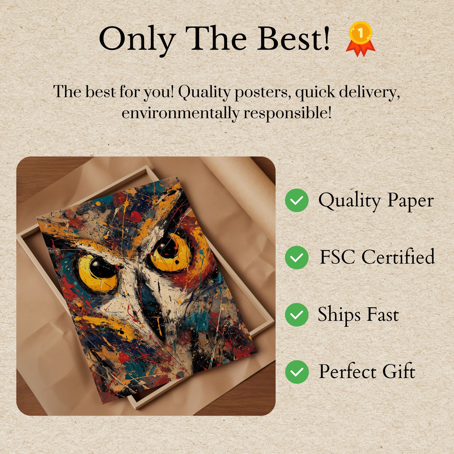 Intense Owl Eyes Poster