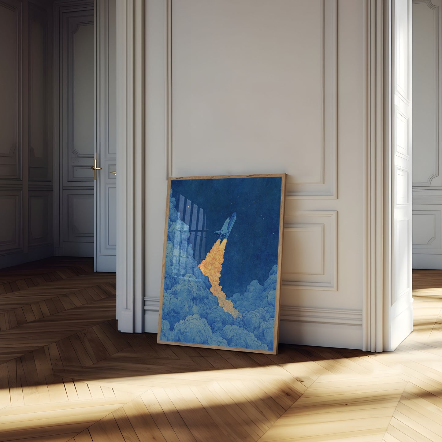 Lancio dello Space Shuttle tra le stelle Poster