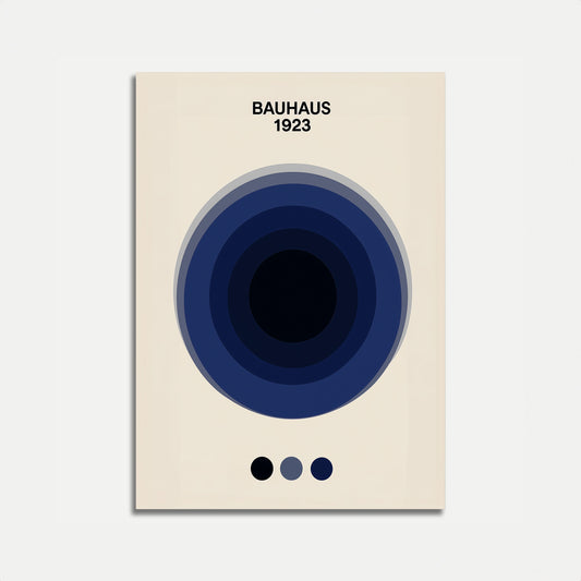 Bauhaus Geometric Blue Poster