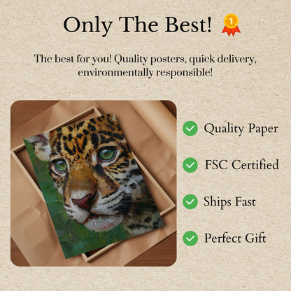 Póster de Leopardo con Ojos Verdes