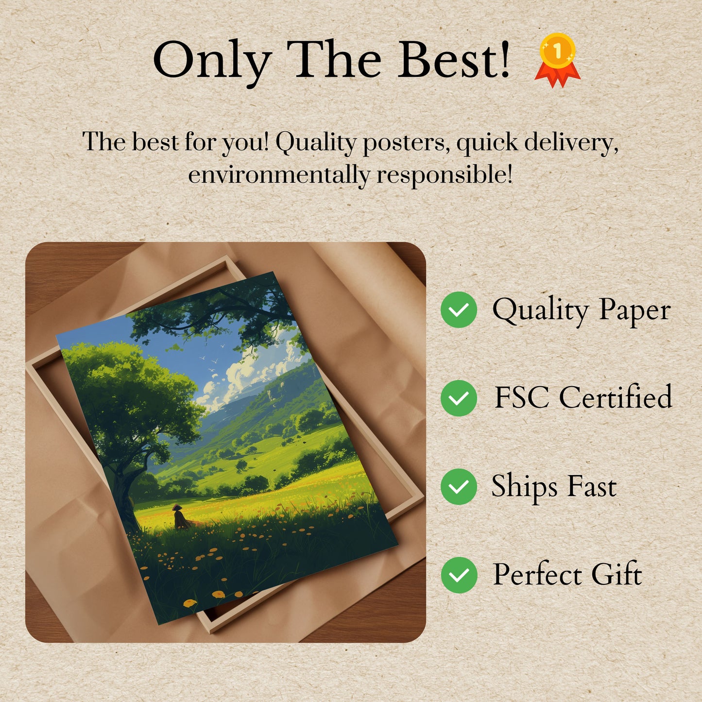 Tranquil Valley Landscape Poster