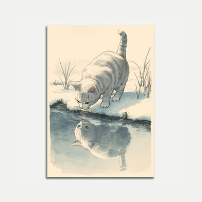 Reflective Cat Water Poster