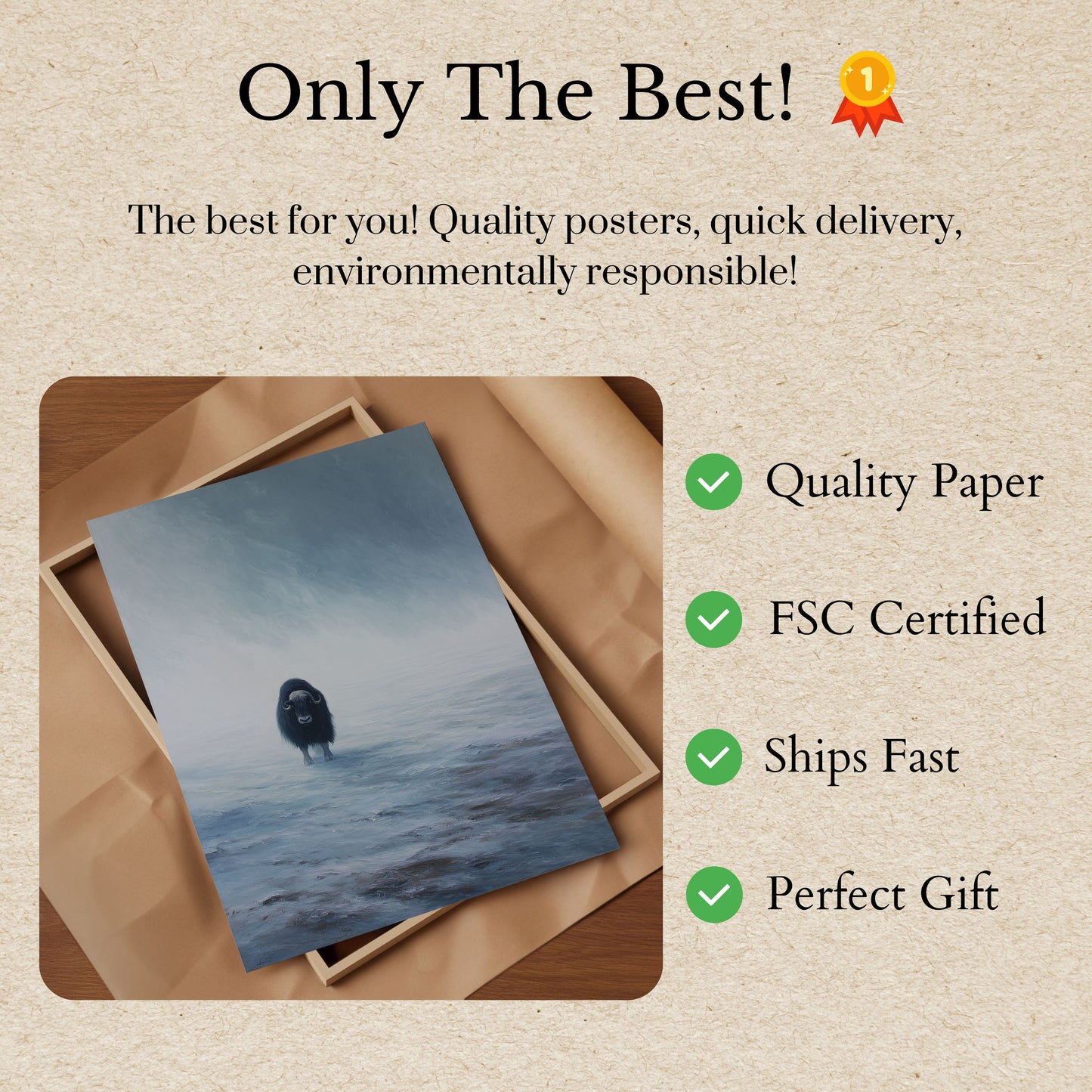 Cartaz do Iaque na Neve Enevoada