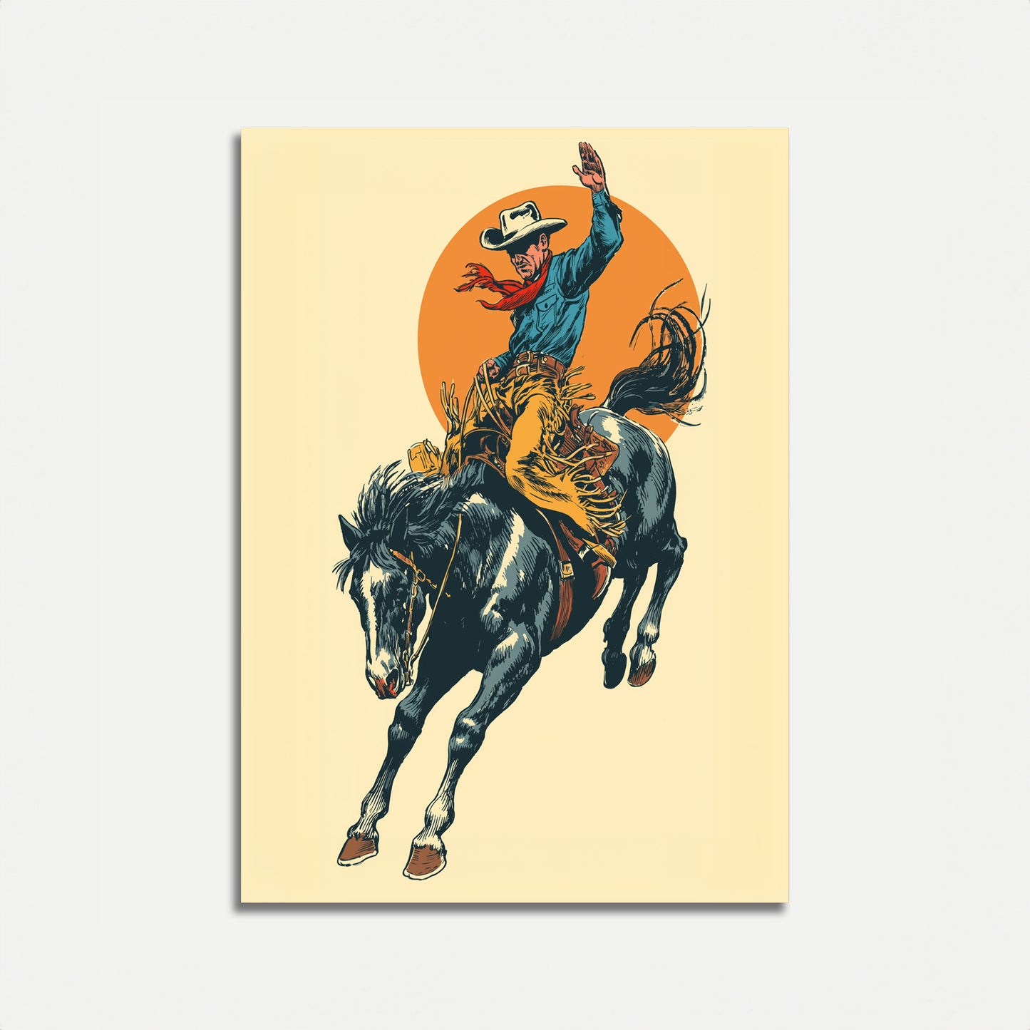 Poster del Cowboy Rodeo del West Selvaggio