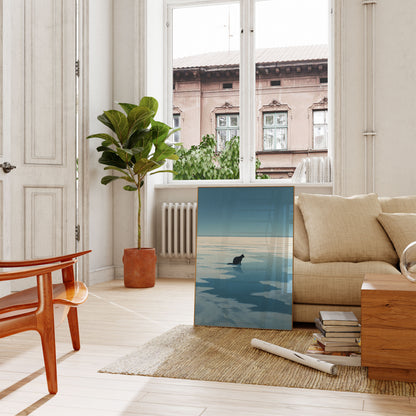 Affiche Renard Arctique sur Lac Gelé