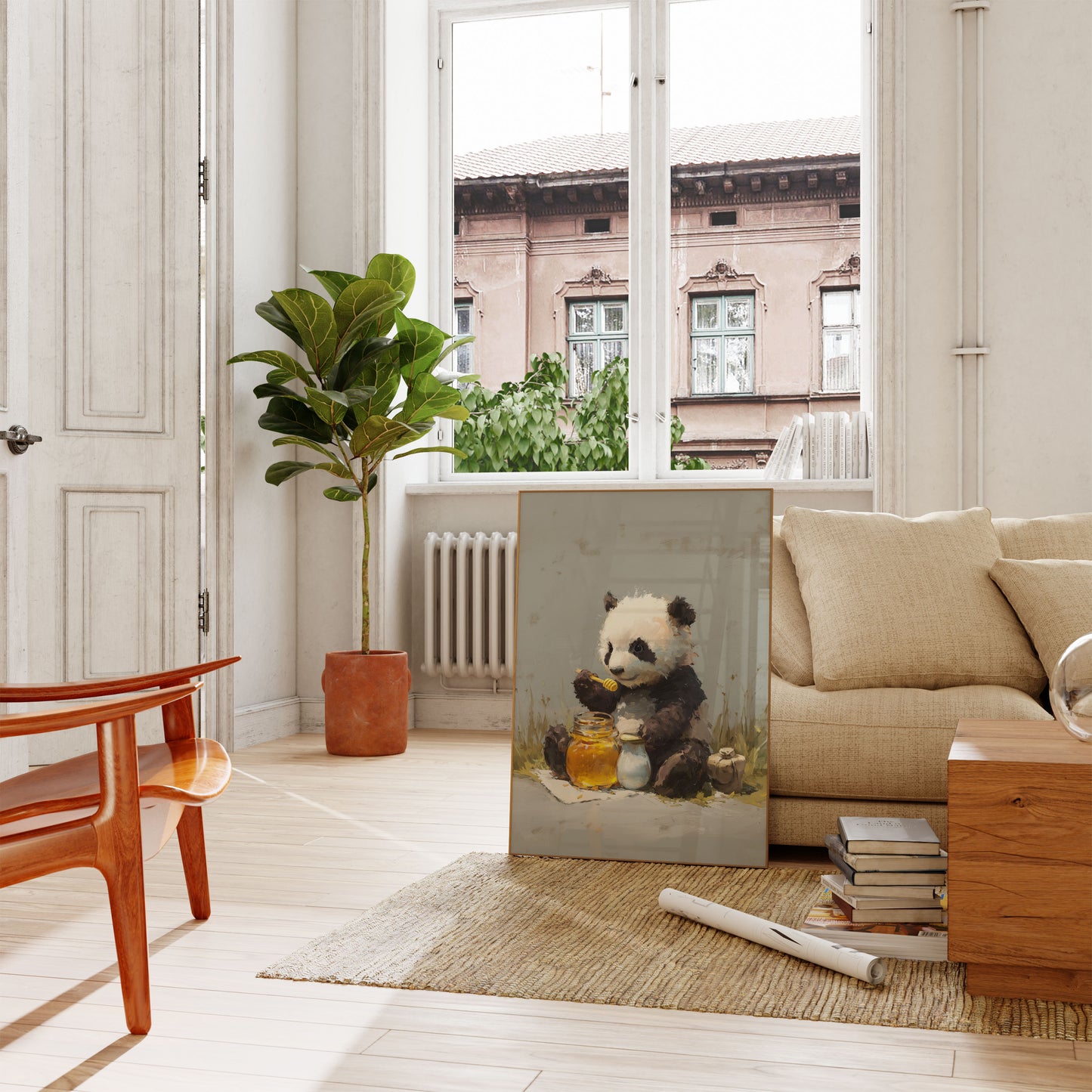 Sweet Honey Panda Art Poster