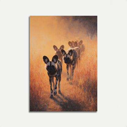 Poster dei Cani Selvatici Africani al Tramonto
