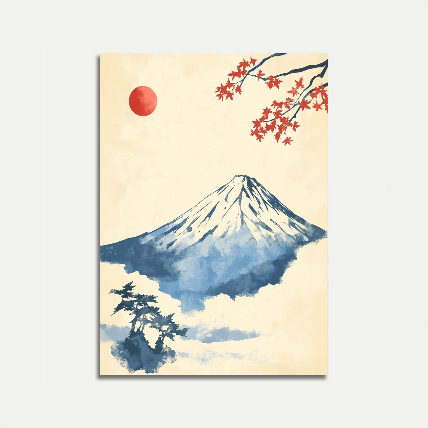 Póster de Flor de Cerezo del Monte Fuji