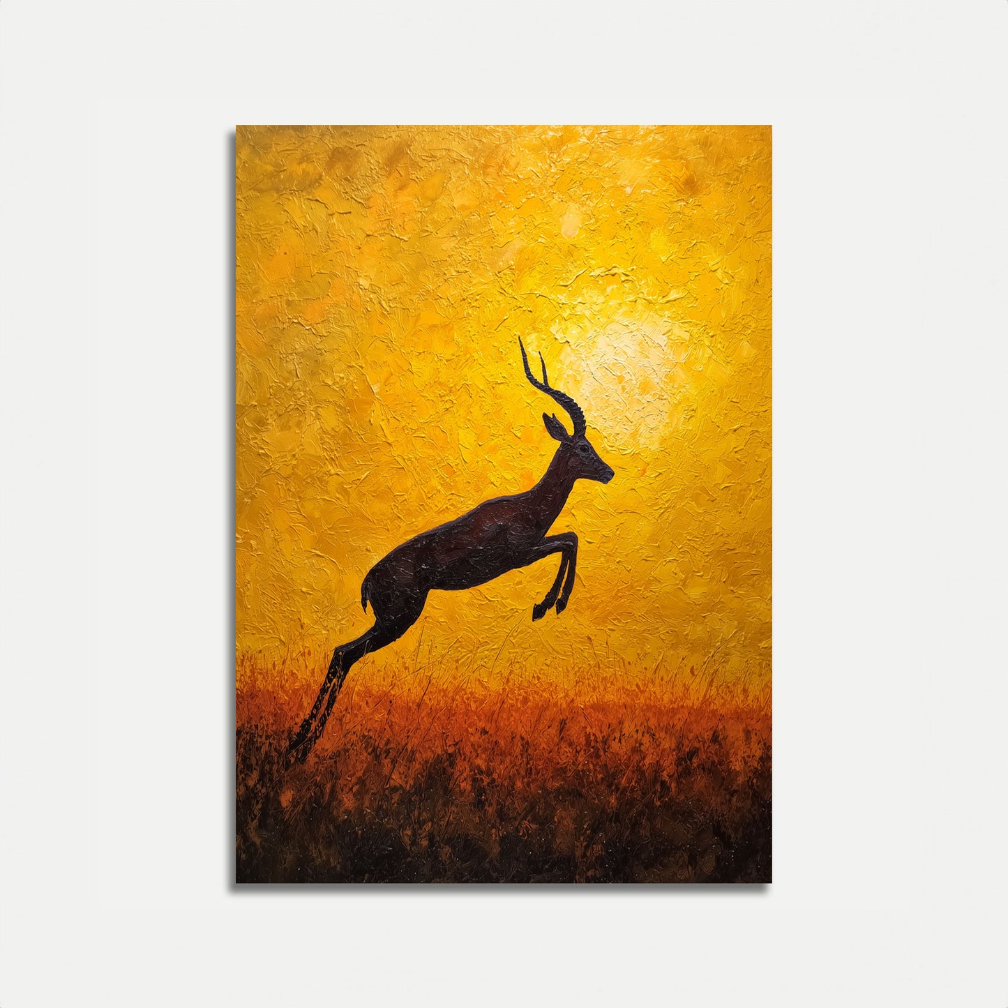 Leaping Antelope at Sunset Poster