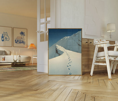 Fotavtrykk i fersk snø plakat
