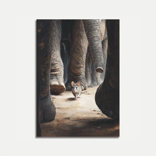 Tiny Mouse, Giant Elephants Poster