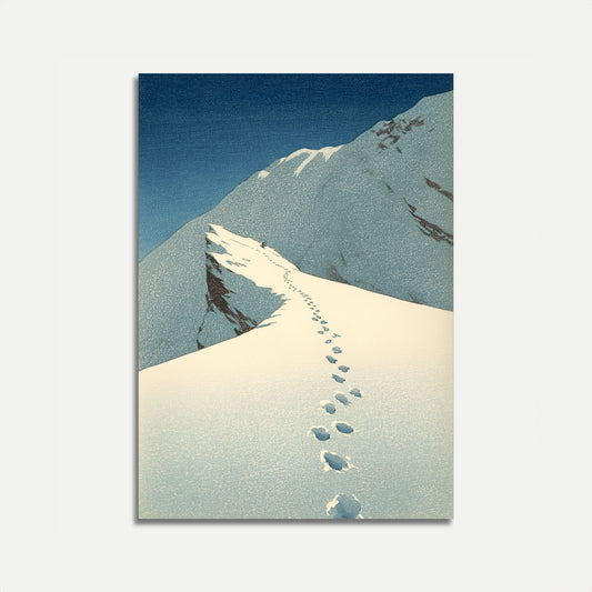 Fotavtrykk i fersk snø plakat