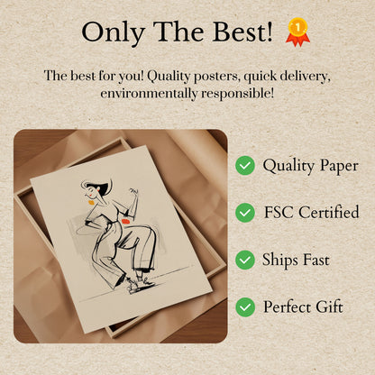 Poster in Stile Retrò con Danza