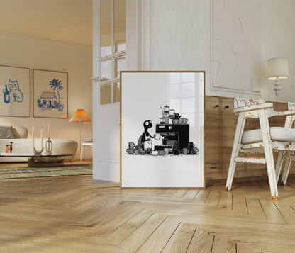 Coffee Barista Creature Poster