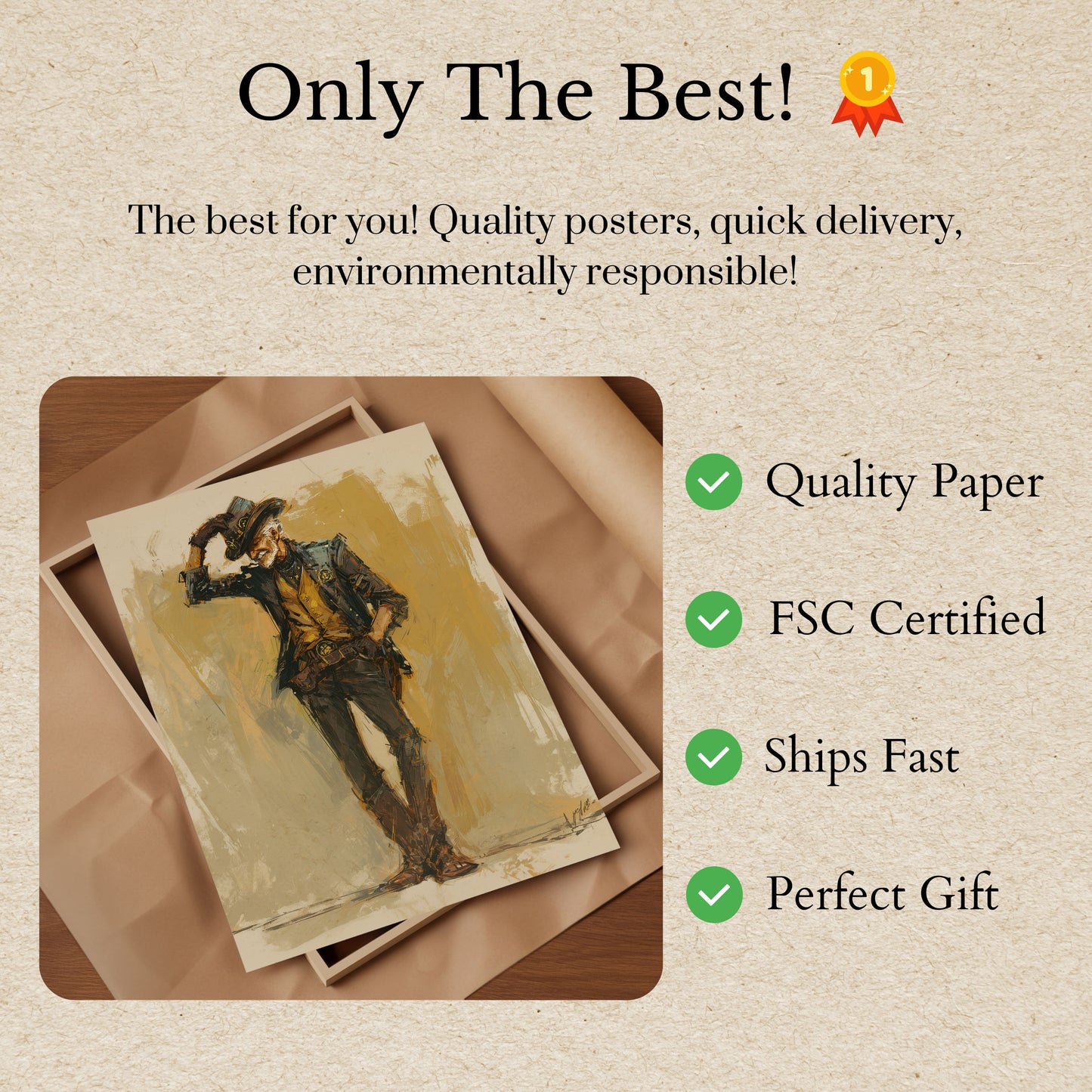 Póster vintage de saludo vaquero