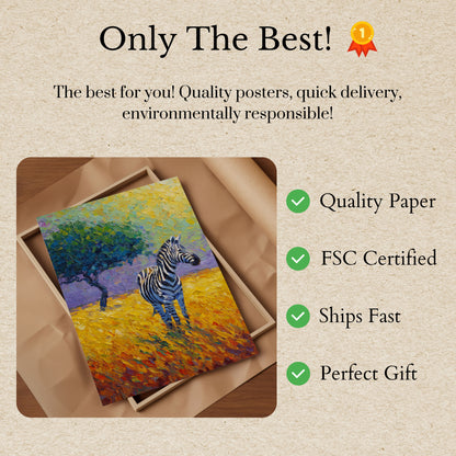 Póster Sueños de safari con cebra vibrante