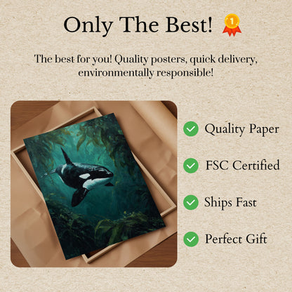 Plakát Killer Whale v Kelp Forestu