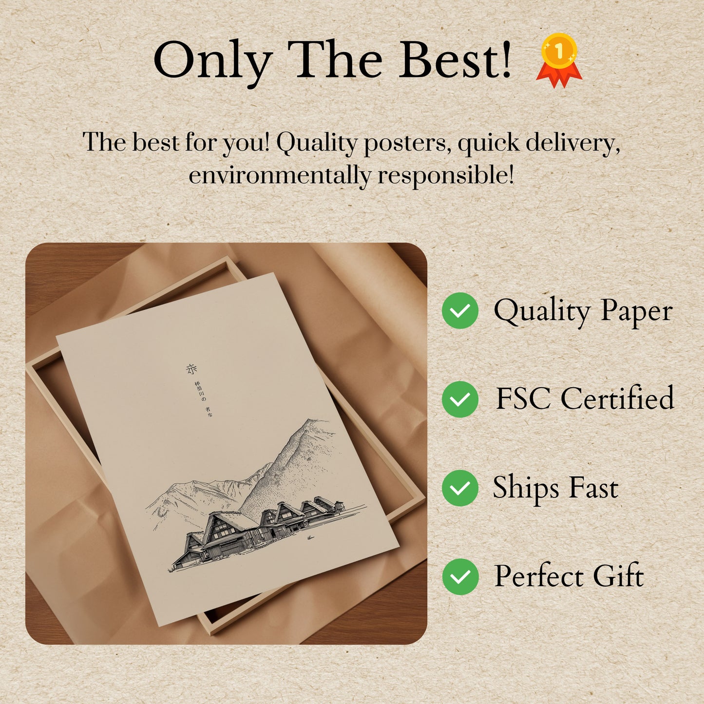 Shirakawa-go Mountain Village Poster