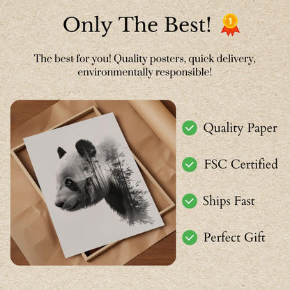 Panda Bamboo Forest Portrait Poster