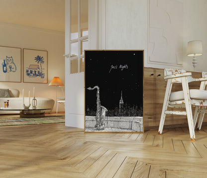 Starry Jazz Nights New York Poster